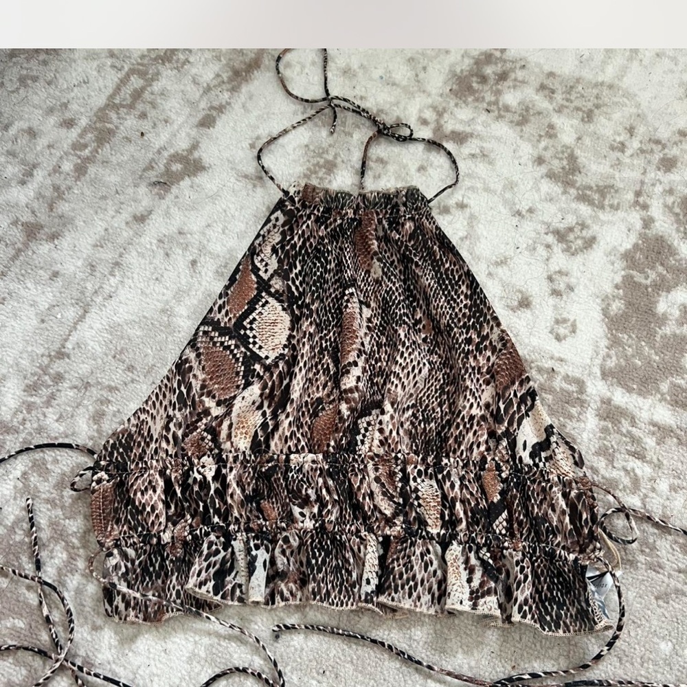 White Fox Boutique Snake Print Crop Top